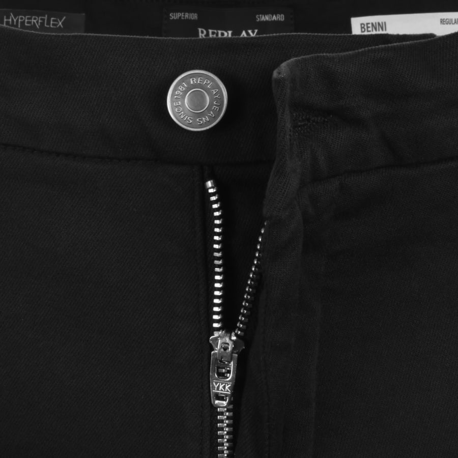 Image number 5 for Replay Benni Hyperflex Chino Jeans Black
