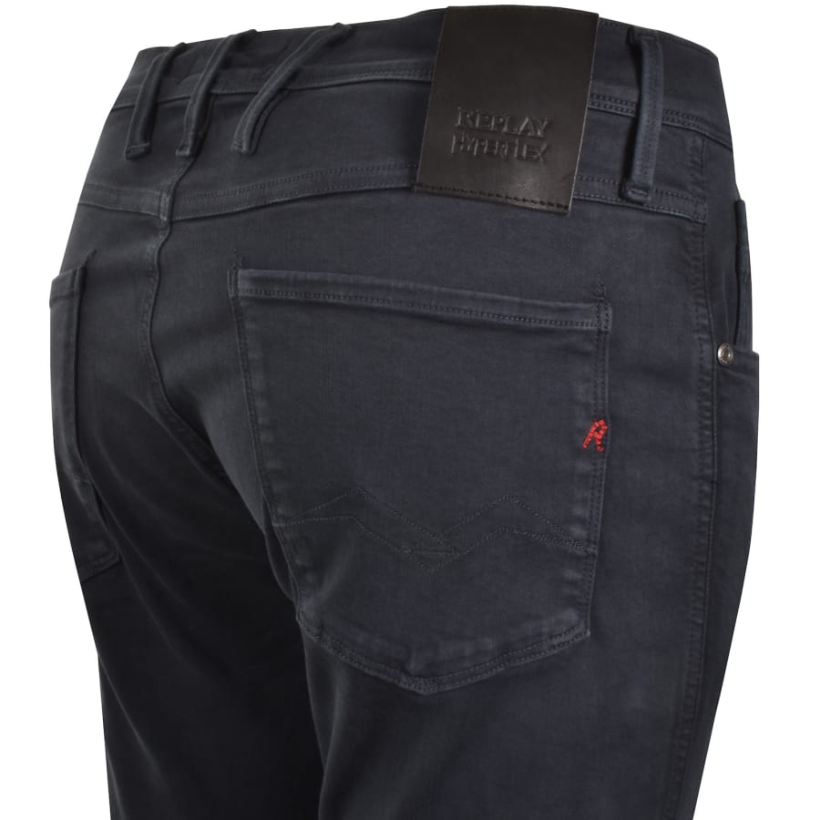 Image number 4 for Replay Anbass Hyperflex Jeans Navy