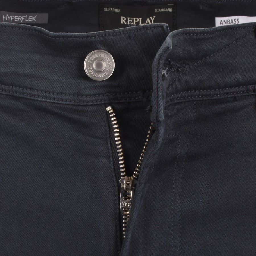 Image number 5 for Replay Anbass Hyperflex Jeans Navy