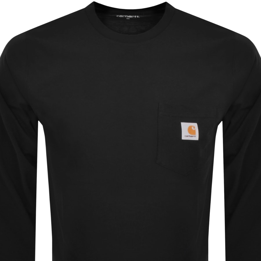 Image number 2 for Carhartt WIP Pocket Long Sleeved T Shirt Black