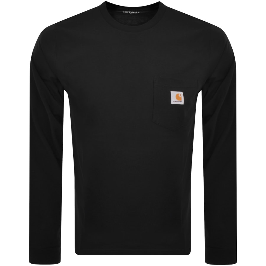 Image number 1 for Carhartt WIP Pocket Long Sleeved T Shirt Black
