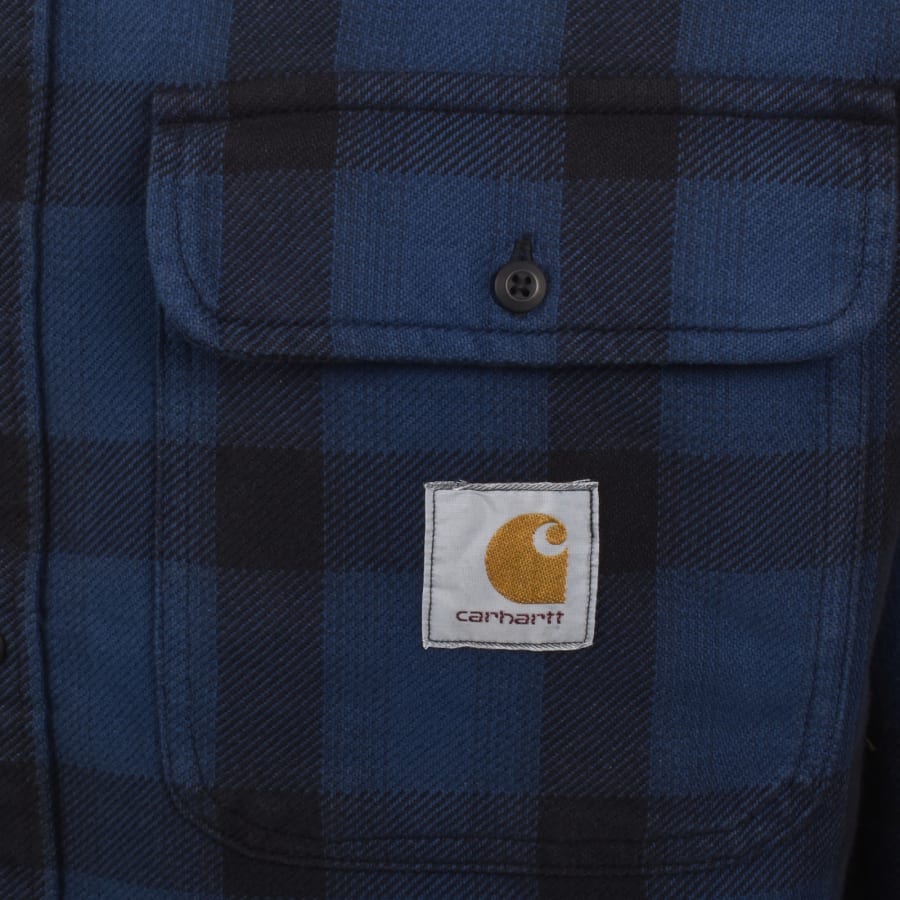 Image number 3 for Carhartt WIP Edmands Check Shirt Blue