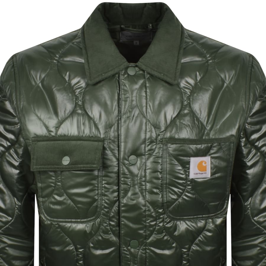 Image number 2 for Carhartt WIP Oscar Chore Liner Jacket Green