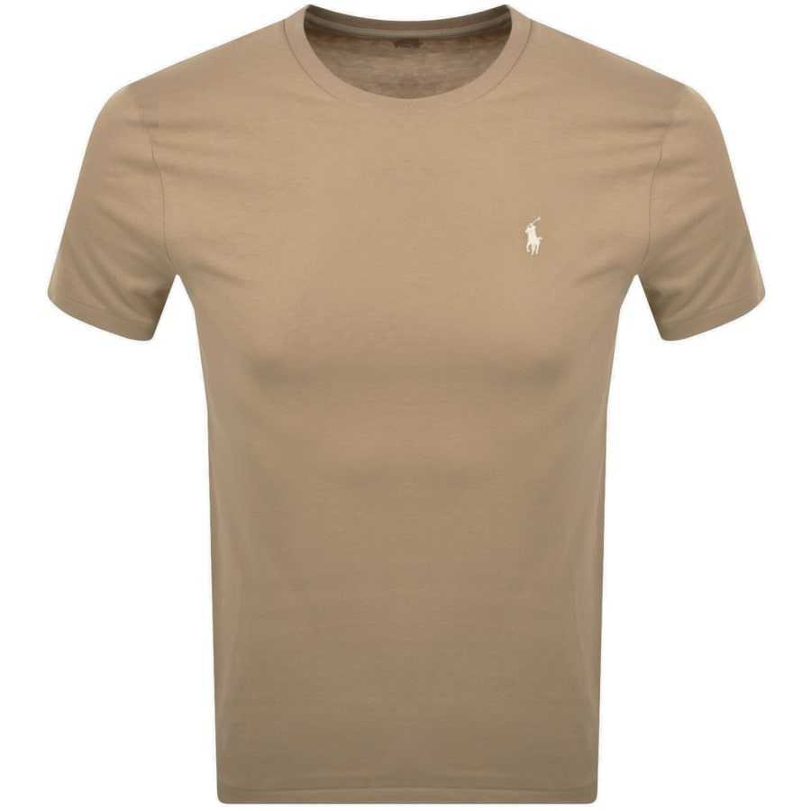 Image number 1 for Ralph Lauren Short Sleeve Slim Fit T Shirt Brown