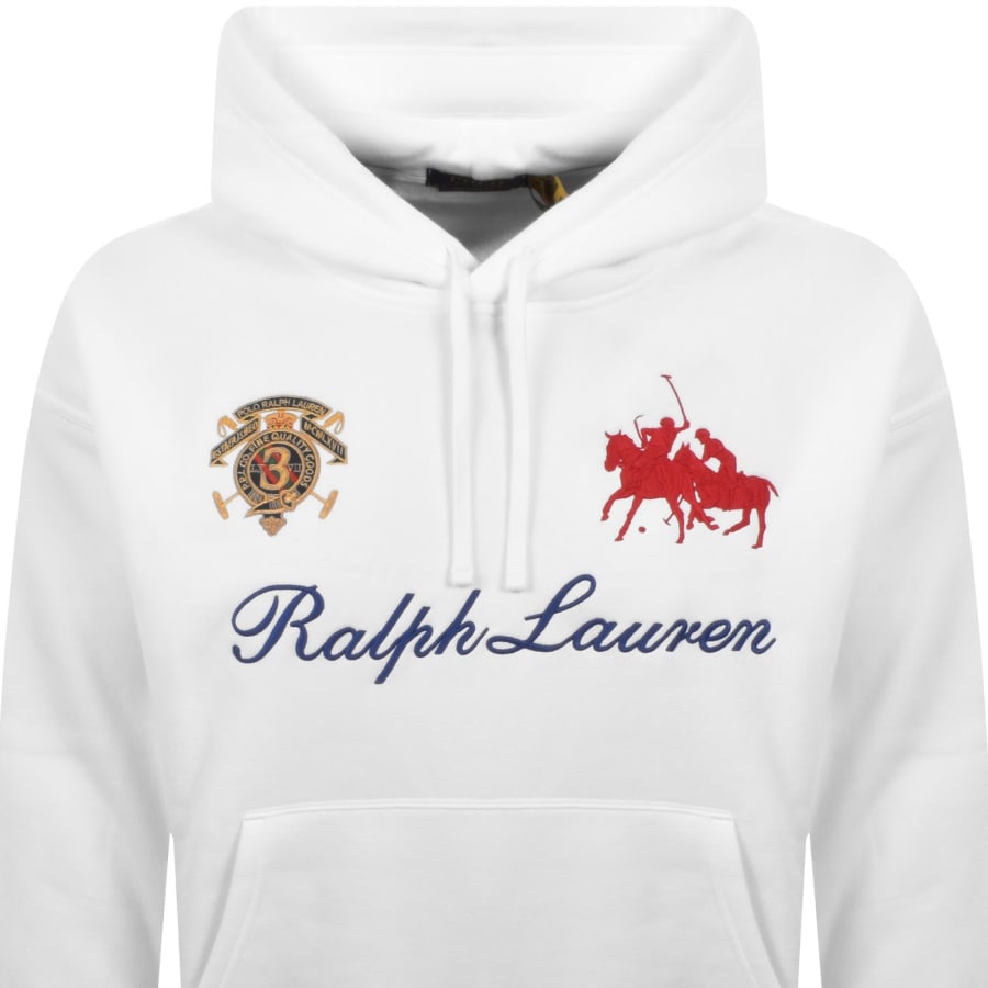 Image number 3 for Ralph Lauren Logo Hoodie White