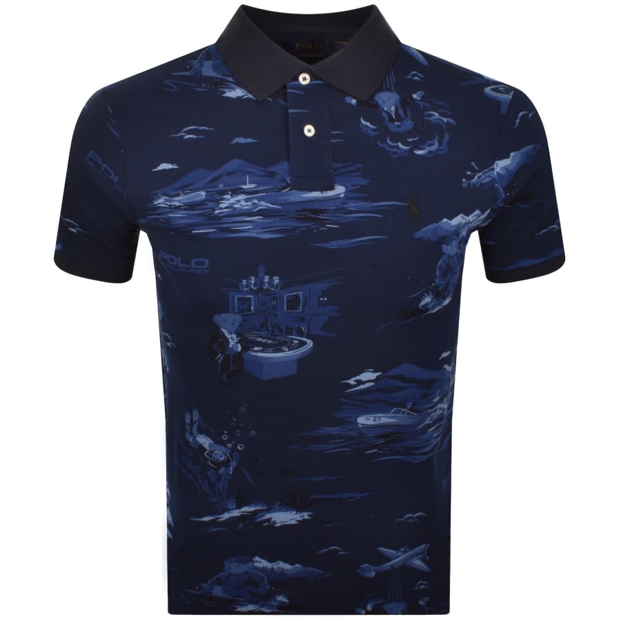 Image number 1 for Ralph Lauren Spy Bear Graphic Polo Blue