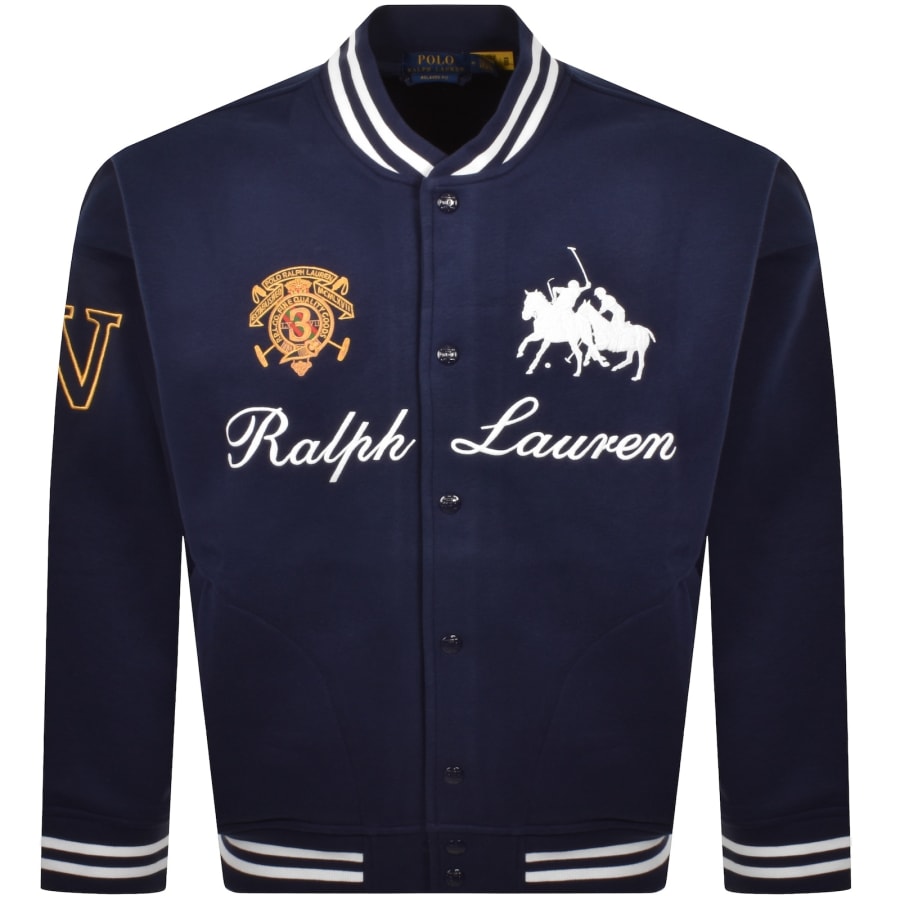 Image number 2 for Ralph Lauren Bomber Sweatshirt Navy