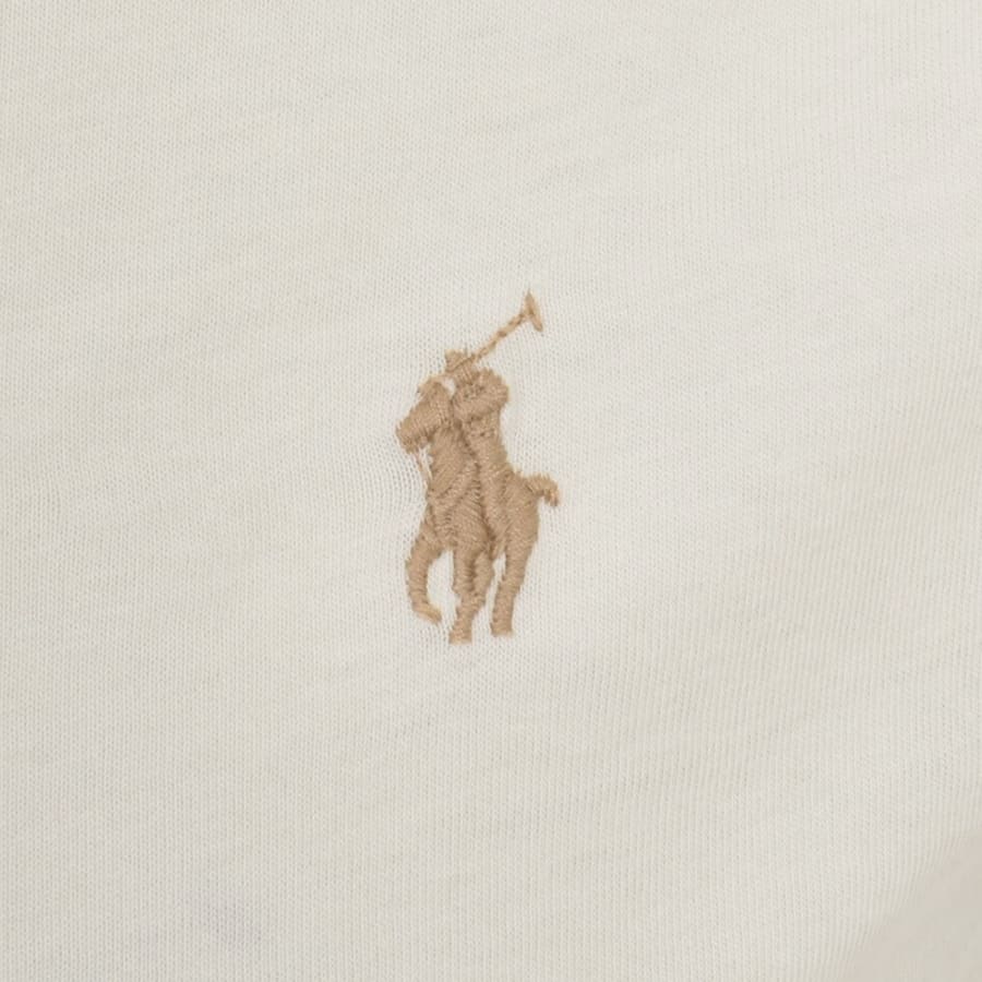 Image number 3 for Ralph Lauren Crew Neck Slim Fit T Shirt Cream