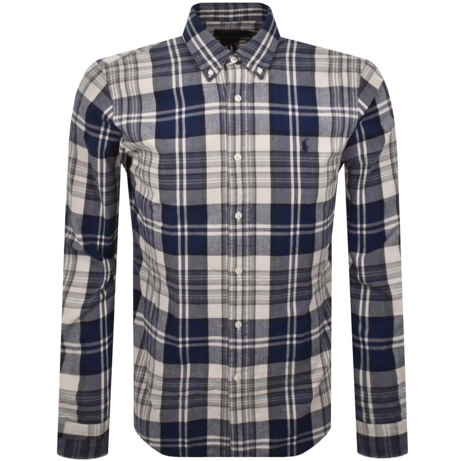 Image number 1 for Ralph Lauren Long Sleeve Check Shirt Navy