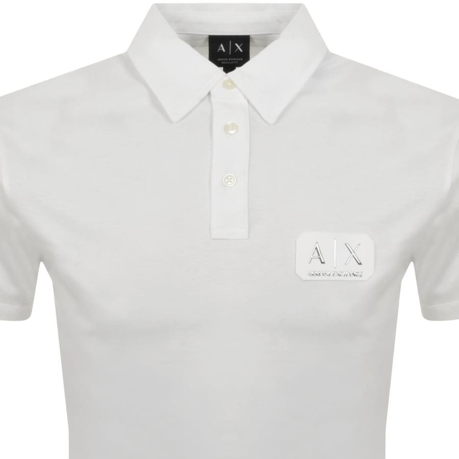 Image number 2 for Armani Exchange Logo Polo T Shirt Off White