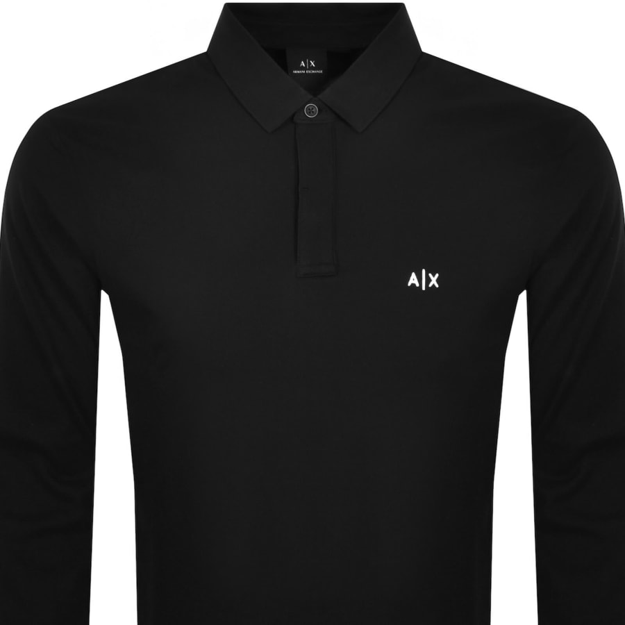 Image number 2 for Armani Exchange Long Sleeved Polo Black