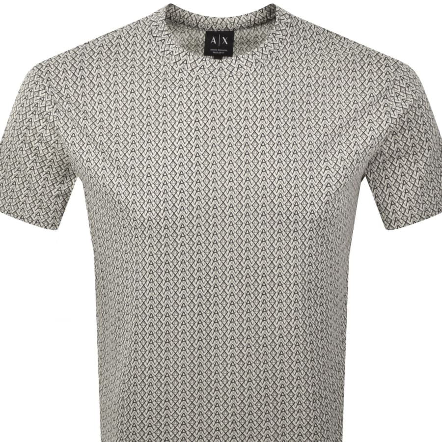 Image number 2 for Armani Exchange Crew Neck T Shirt Cream