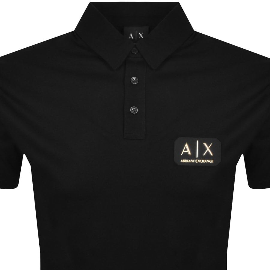 Image number 2 for Armani Exchange Logo Polo T Shirt Black