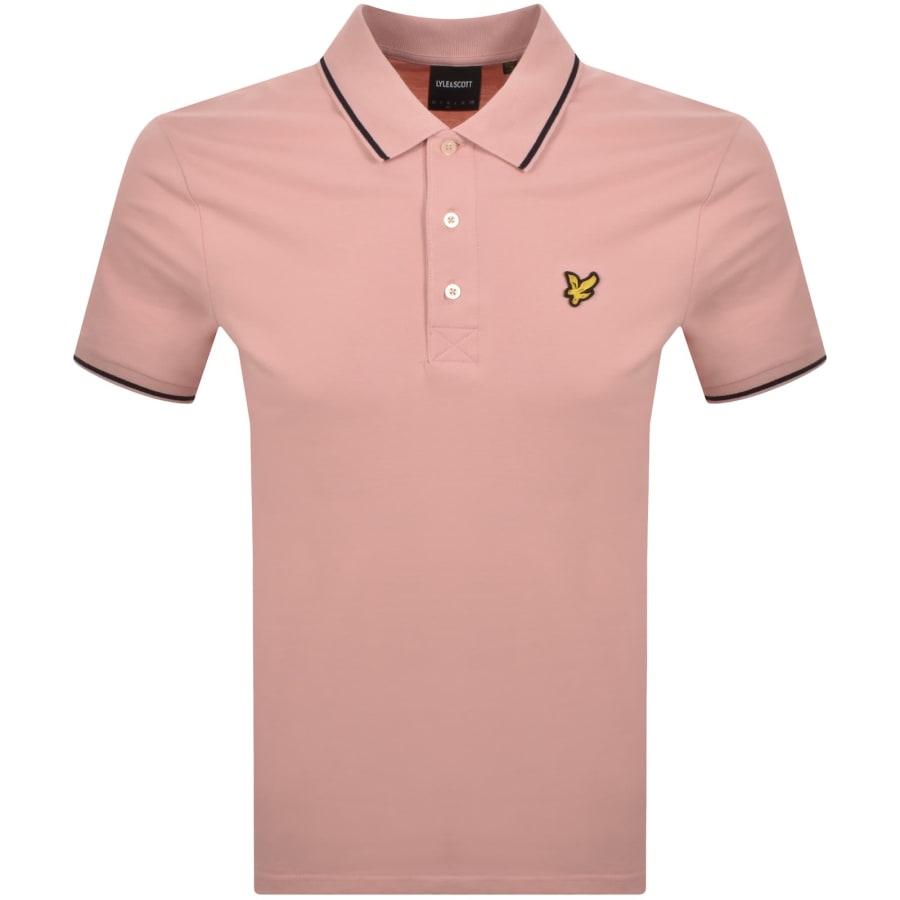 Image number 1 for Lyle And Scott Tipped Polo T Shirt Pink