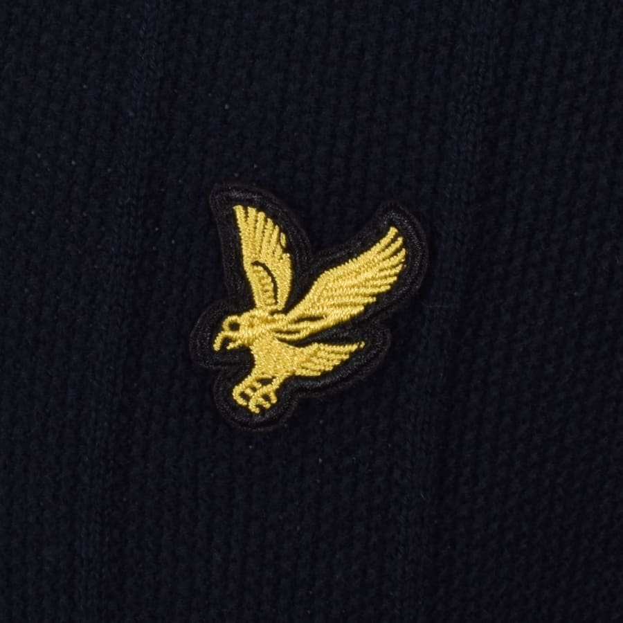 Image number 3 for Lyle And Scott Tipped Knitted Polo T Shirt Navy