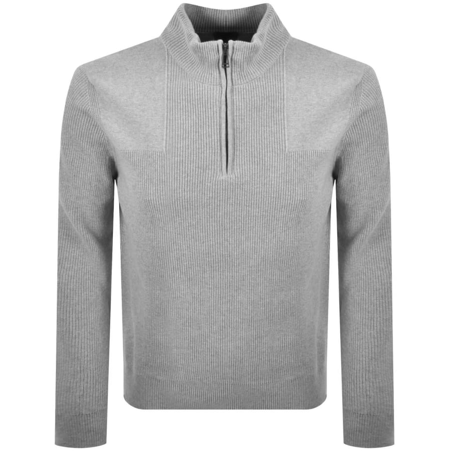 Image number 2 for Belstaff Commander Quarter Zip Jumper Grey