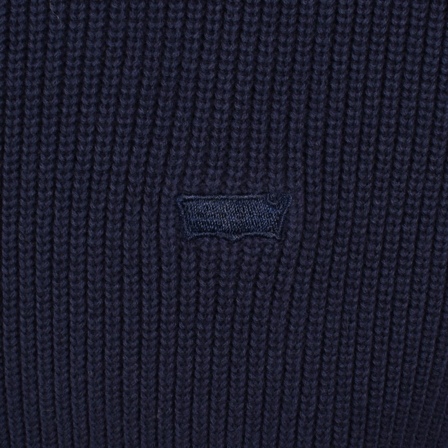 Image number 3 for Levis Housemark Quarter Zip Sweatshirt Navy