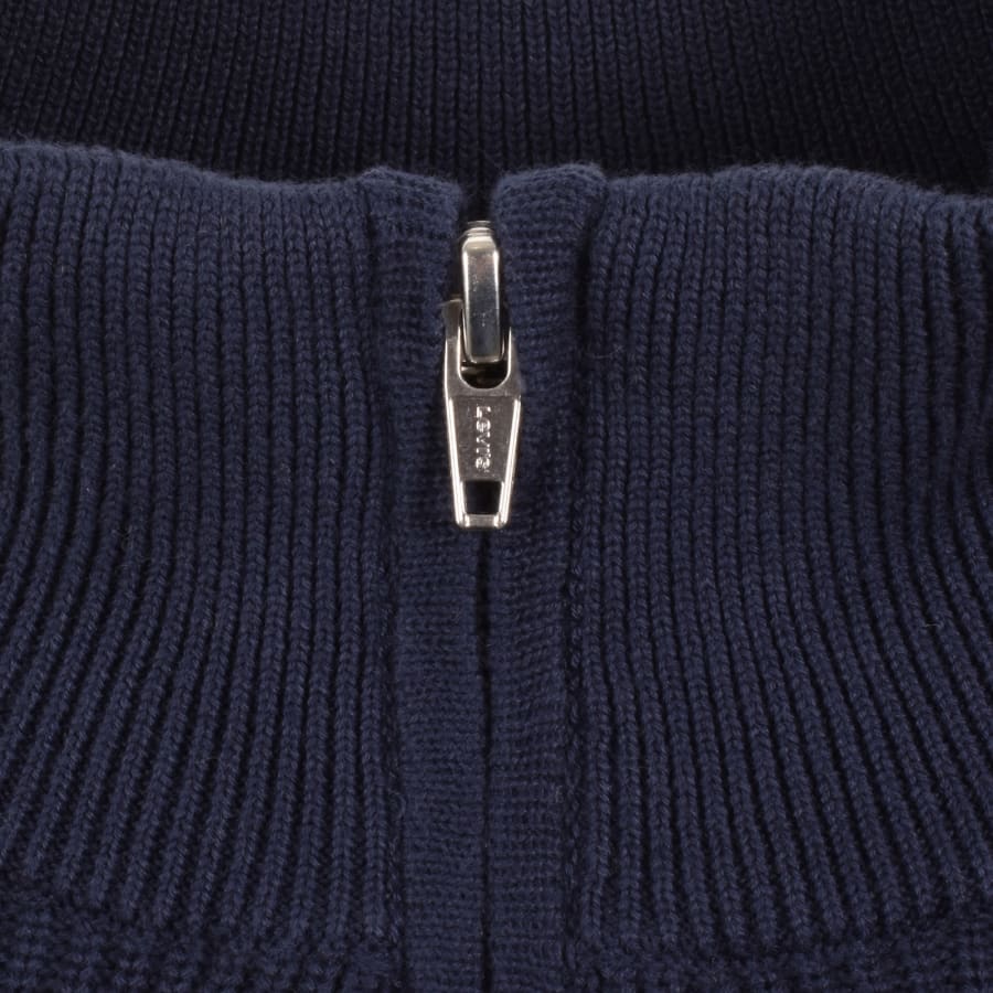 Image number 4 for Levis Housemark Quarter Zip Sweatshirt Navy