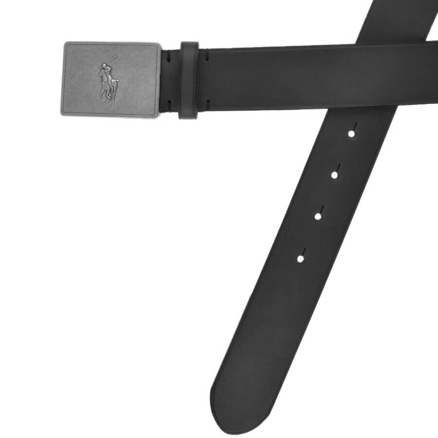 Image number 3 for Ralph Lauren Plaque Casual Belt Black