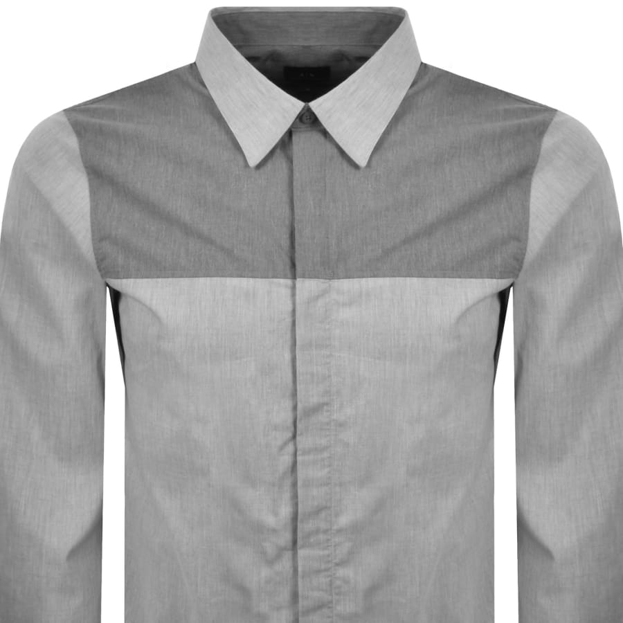 Image number 2 for Armani Exchange Long Sleeve Shirt Grey