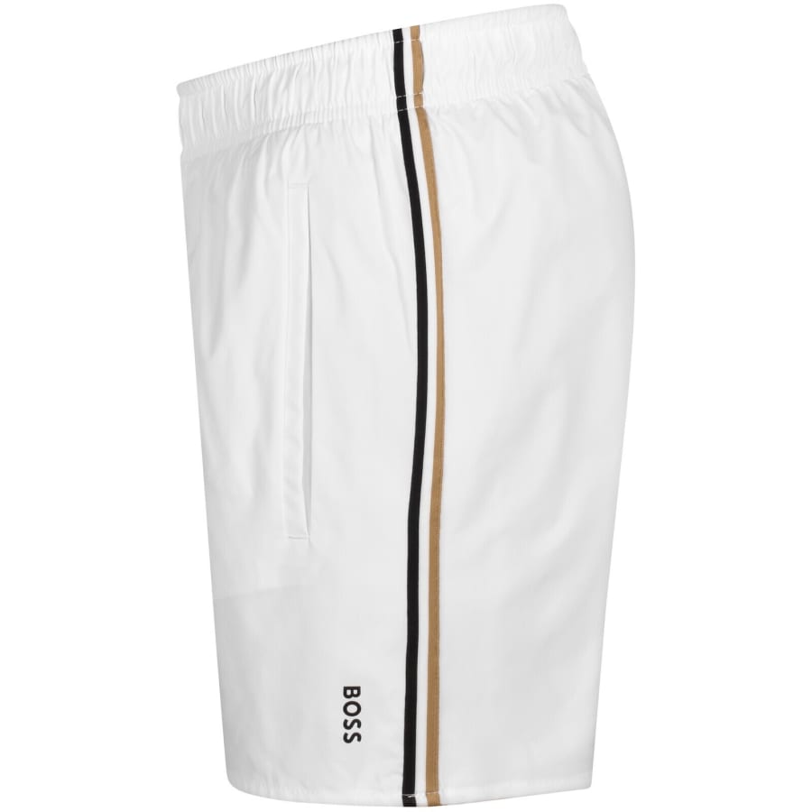 Image number 4 for BOSS Iconic Swim Shorts White