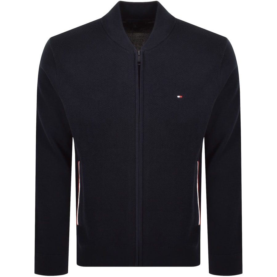 Image number 1 for Tommy Hilfiger Full Zip Knit Sweatshirt Navy