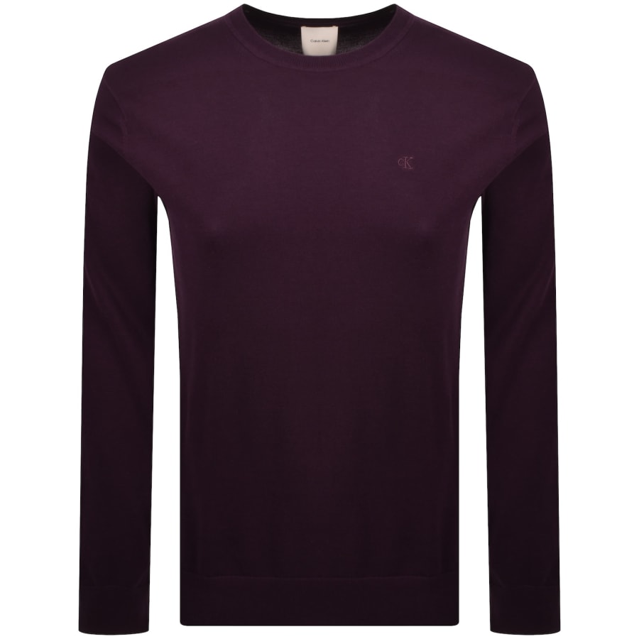 Image number 1 for Calvin Klein Crew Knit Jumper Purple