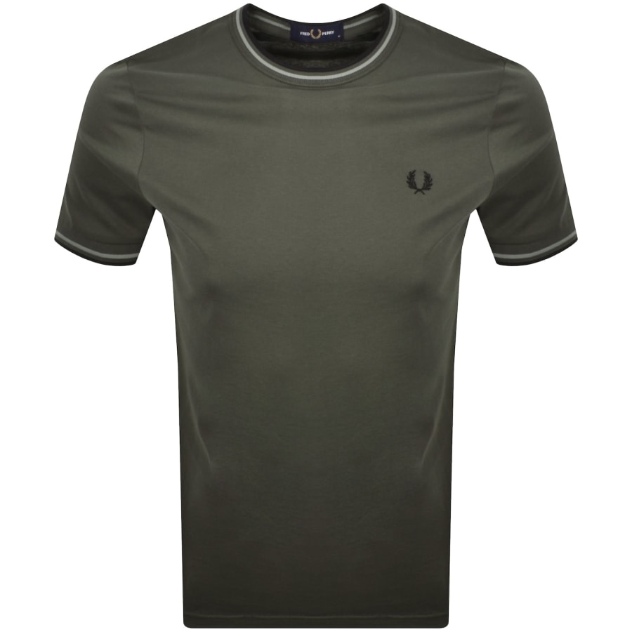 Image number 1 for Fred Perry Twin Tipped T Shirt Field Green