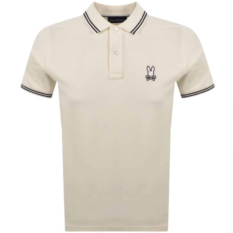 Image number 1 for Psycho Bunny Sayer Pique Polo T Shirt Cream