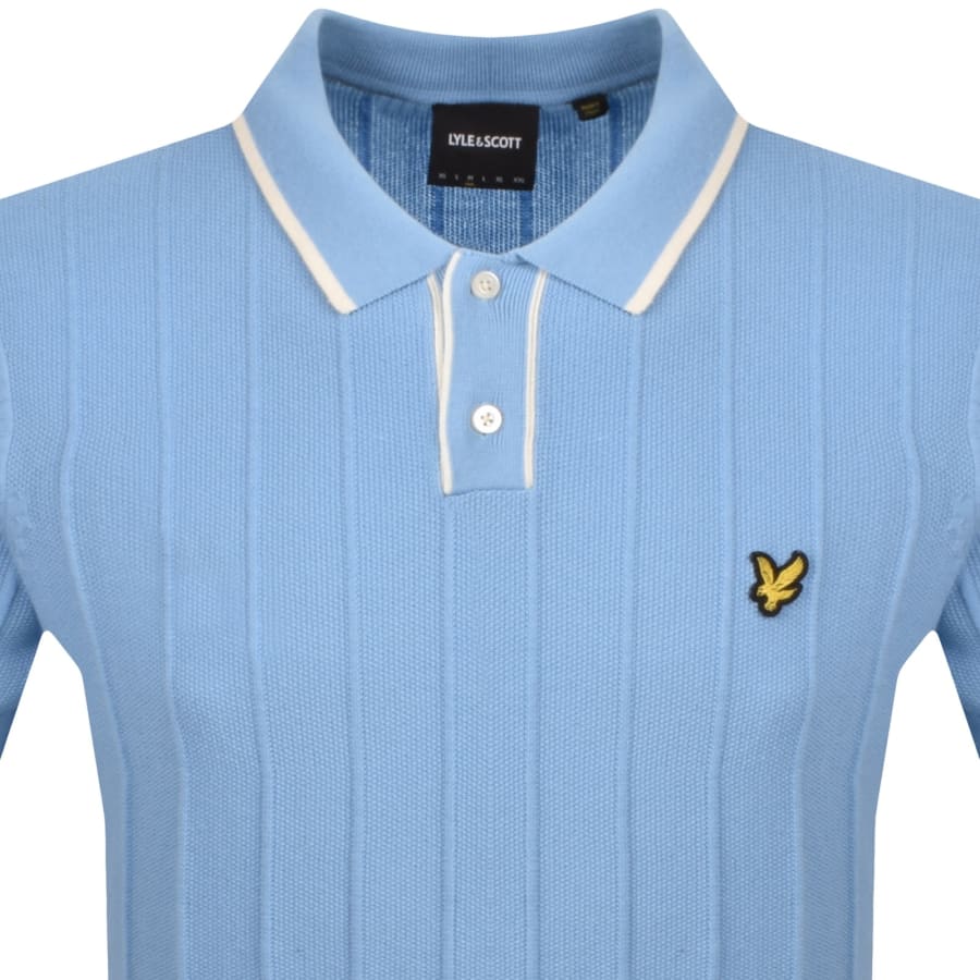 Image number 2 for Lyle And Scott Tipped Knitted Polo T Shirt Blue
