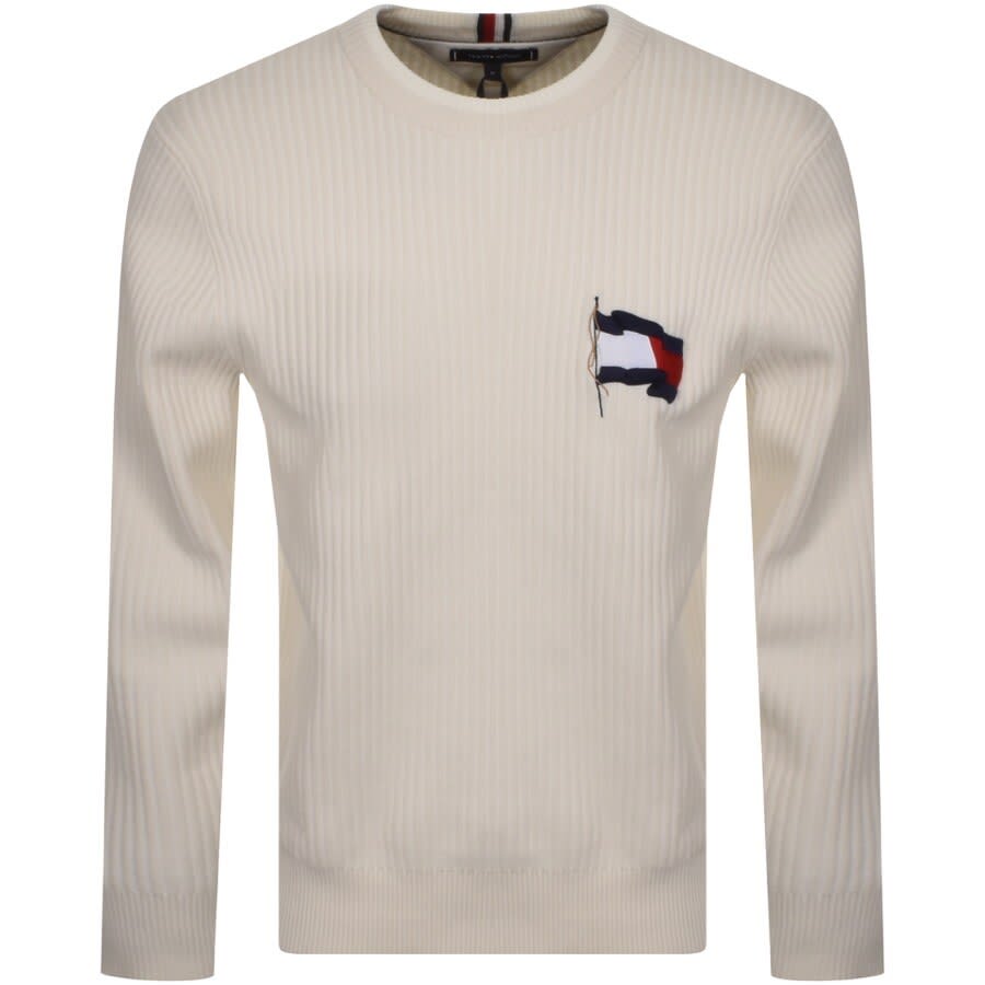 Tommy hilfiger lounge sweatshirt in cream with script logo deals