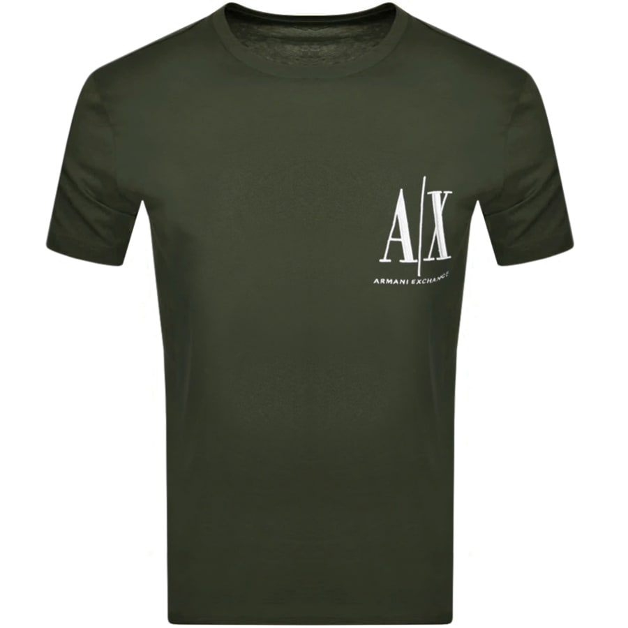 Product Image for Armani Exchange Crew Neck Logo T Shirt Green
