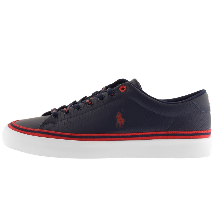 Product Image for Ralph Lauren Longwood Leather Trainers Navy
