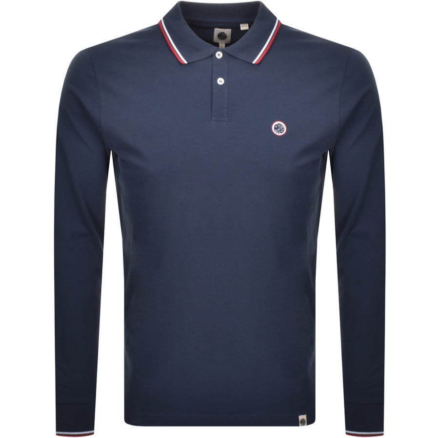 Product Image for Pretty Green Barton Long Sleeve Polo Shirt Navy