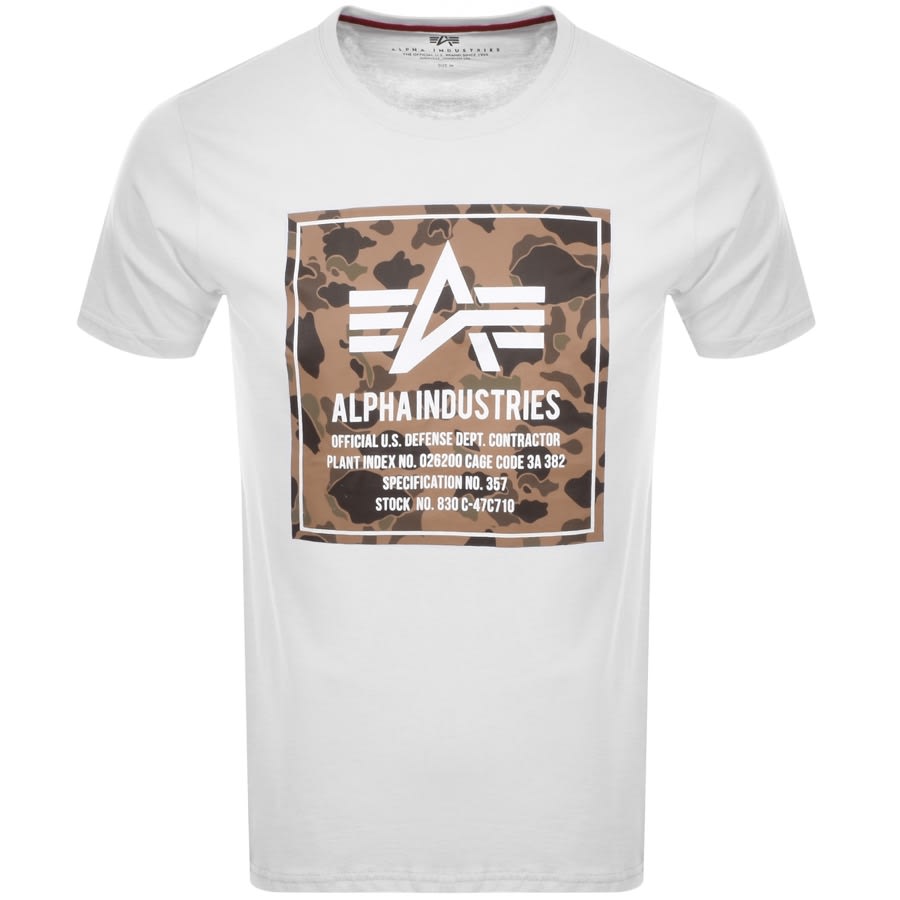 Product Image for Alpha Industries Camo Logo T Shirt White