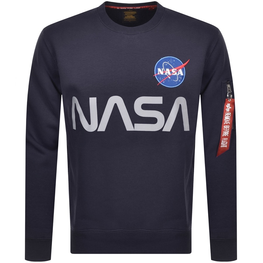 Product Image for Alpha Industries Nasa Reflective Sweatshirt Navy